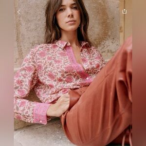 Sézane Pierro Shirt- Pink Flowers